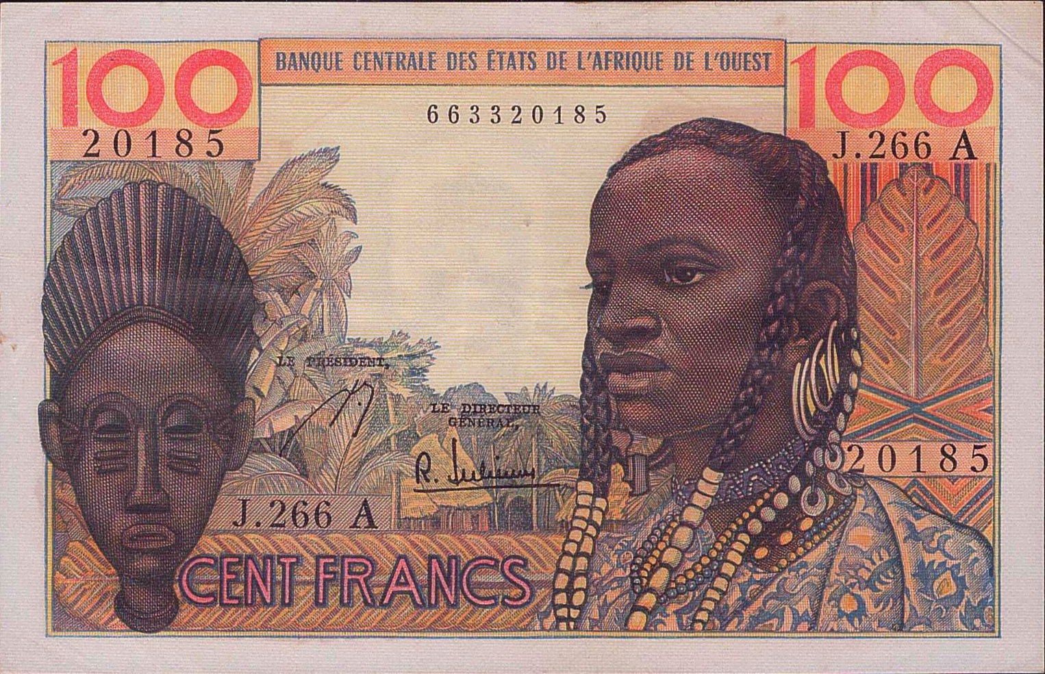 Ivory Coast (W.A.S) 100 1961 XF+ P-101A/g